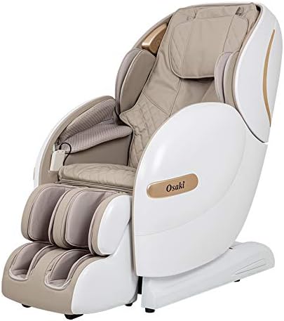 Osaki Taupe OS-Monarch Zero Gravity 3D SL-Track Chair with Space Saving Technology in Cream, Bluetooth Connection for Speaker, 9 Unique Auto-Programs, 4 Massage Styles, USB Connector, One Size Fits