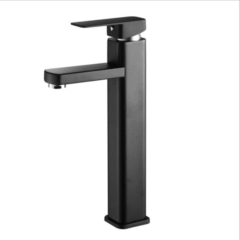 Grifo de cocina y baño negro lacado en acero inoxidable mezclador de fregadero frío y caliente