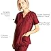 Dagacci Medical Uniform Women and Men Scrubs Shirts Medical Scrubs Top Small Burgundy