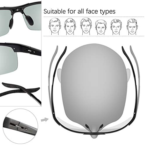 Image of YIMI Men's Semi-Rimless Sunglasses (Pack of 1)