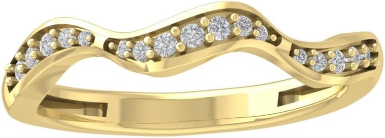 10K Gold or Sterling Silver Lab Grown Diamond Band Ring (1/6 cttw, D-F Color, VS Clarity)