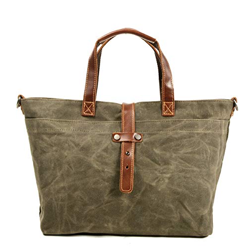 Image of Tote Bag For Women Large Leather Canvas Work Shoulder Bag And Foldable Travel Purse Satchel Bags With Strap