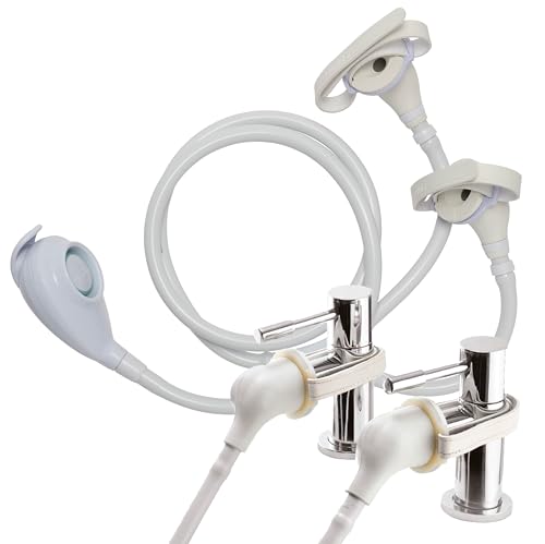 Croydex Kit de ducha Freeway Secura, manguera de 1 metro de largo, se adapta a la mayoría de champús en aerosol normales redondos u ovalados, controlable