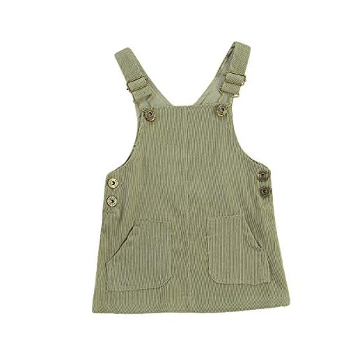 Baby Girl Suspender Overall Dress Corduroy Solid A-line Pinafore Bib Pocket Adjustable Strap Skirt Fall Outfit Clothes