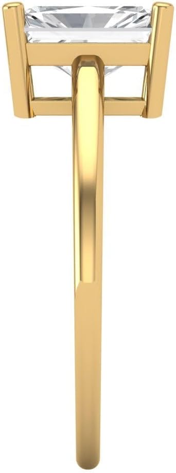 Clara Pucci 1.0カラット ブリリアントプリンセスカット 美しい本物のブラウンシャンパン模造ダイヤモンド CZ 理想的なVVS1 D ソリ : Clara Pucci 1.0カラット クッションカット ソリティア