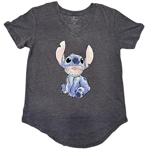 Image of Disney Lilo & Stitch Juniors Graphic T-Shirt - Stitch Tee for Women, Short Sleeve, Sizes XXS-3XL
