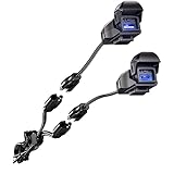 Kaedear(カエディア) バイク USB電源 防水 バイク専用 スマホ 充電 USBポート SAE DC 12V ヒューズ 電源スイッチ. イルミネーション 蓋連動スイッチ アダプター一体構造 SAEコネクター 夜間視認性 整備性良し 超急速充電5V/9V/12V 特許 防水キャップ, 光が導くUSBチャージャ KDR-M3AC (タイプAC)
