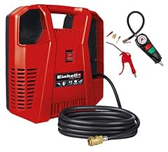 Einhell Compresseur TH-AC 190 Kit (Puissance moteur 1100W,Livré avec accessoires Tuyau pour air comprimé, pistolet de soufflage avec manomètre, jeu d'adaptateurs)