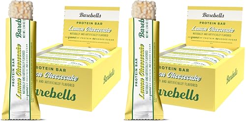 Image of Barebells Protein Bars Lemon Cheesecake - Pack of 24, 20g High Protein Treats - Chocolate Nutrition Bar with 1g Total Sugars - On-The-Go Breakfast or Post-Workout Snack
