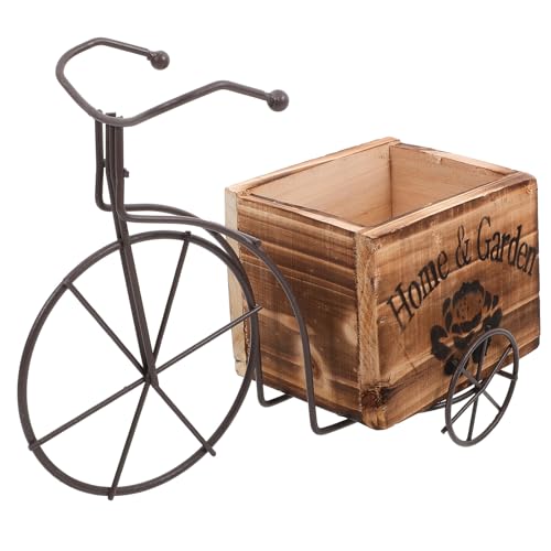Toyvian Adorno Artesanal de Madera para Jardinera Grande, Maceta Decorativa para Flores, Caja de Flores Rústica para Decoración de Jardín y Hogar, Adecuado para Estilo Estilo