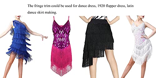 Lauthen.s 10 Yards Of 6" Chainette Fringe Trim Tassel Sewing Trim For Diy Craft Latin Dress Lamp Shade Decoration Purple #TOP2