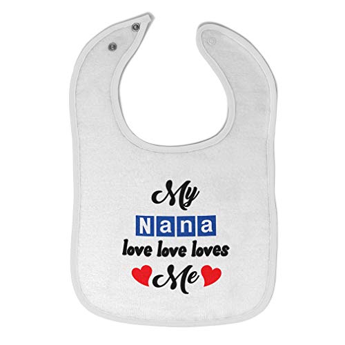 Toddler & Baby Bibs Burp Cloths Grandma Grandmother My Nana Love Me Grandmother Grandma Style A Cotton Baby Items for Baby Girl & Boy White Design Only