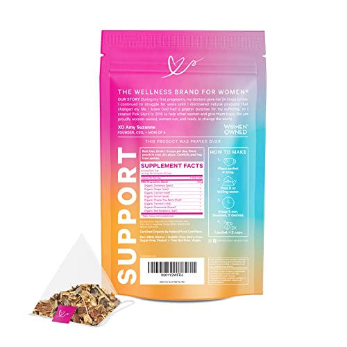 Pink Stork Pms Tea: Organic Warm Cinnamon Tea, Bloating Relief For Women, Natural Period Relief From Cramping, Heavy Flow, Nausea Relief, & Hormonal Migraine Relief, Women-Owned, 30 Cup #TOP6