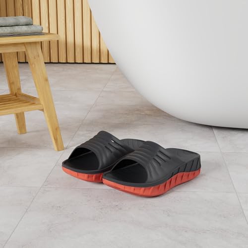 Image of GPOS Mens Sport Recovery Sandals Plantar Fasciitis Thick Cushion Slides Sandals Lightweight Comfort Orthotic Slippers