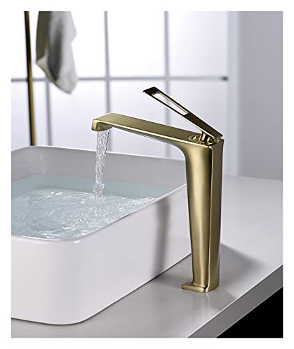 Robinet de lavabo noir haut mitigeur salle de bain pivotant laiton eau chaude froide pas cher