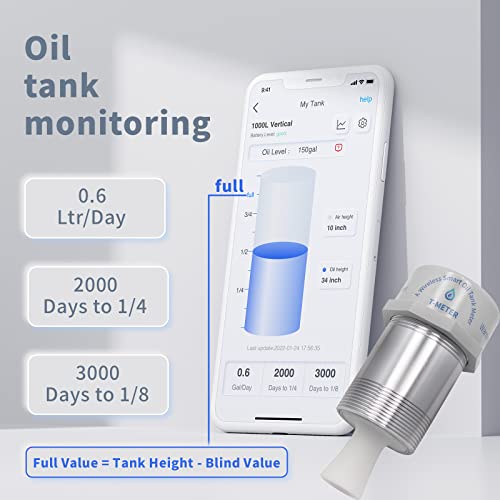 Smart Heating Oil Tank Gauge, WiFi Oil Meter(Connect via Bluetooth), Wireless Oil Level Monitor with Concentrator, Fit for iOS & Android - Thumbnail 5