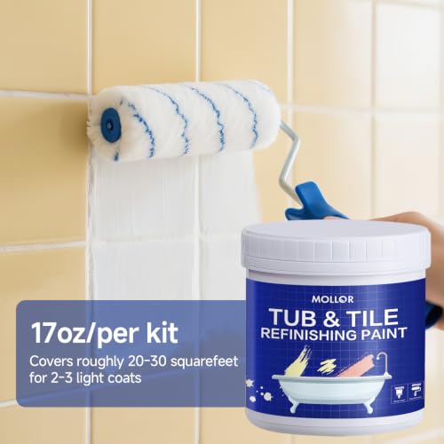 Kit de Restauración para Bañera y Azulejos, Pintura para Azulejos Blanco Semi-Brillante de 17oz miniatura 5