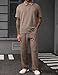 JMIERR Mens Two Piece Outfits Short Sleeve Polo Shirts & Loose Pants Sets Casual Summer Textured Suits