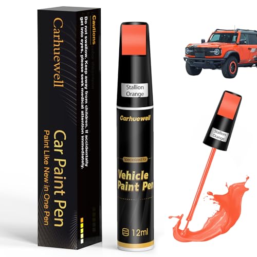 Orange Touch Up Paint for Cars, Auto Car Paint Touch Up Paint Pen for Deep Scratches, Car Scratch Repair Pen, Quick and Easy Solution to Repair Minor Automotive Scratches (Stallion Orange)