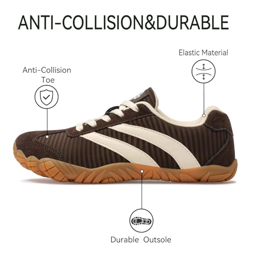 Image of Barefoot Shoes Women Casual Sneakers,Wide Toe Box Shoes Women Zero Drop Barefoot Shoe Men,Minimalist Trail Running Shoe,Non-Slip Lightweight Breathable Comfortable Fashion Walking Hiking Shoes Unisex