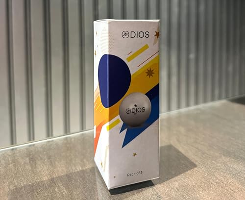 Image of Dios High Performance 1 Star White Table Tennis (T.T) | Advanced 40+mm Ping Pong Balls for Training, Tournaments Play| Durable for Indoor /Outdoor Game 3 Balls in1 Pack (Pack of 3, Total 9 Balls)