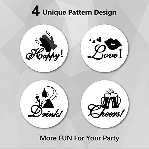 Xfunjoy LED Coaster, LED Sticker Lights, LED Bottle Lights Cup Holder Lights for Wine Liquor Bottle, Bottle Sparklers for Champagne, Party, Bar 12Pcs ,Cold White,Pattern Design - Thumbnail 3