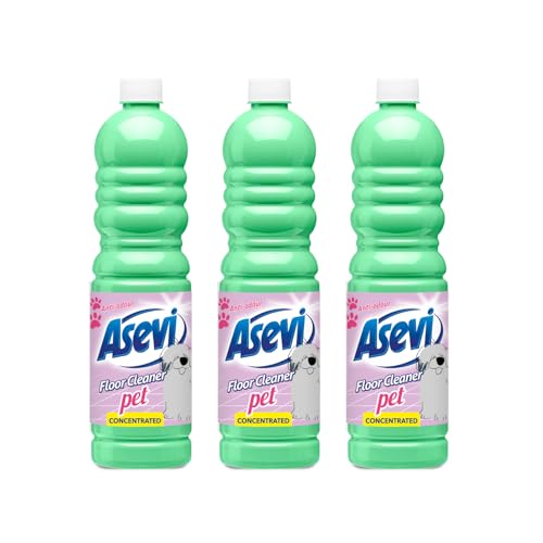 Asevi Concentrated Pet-Friendly Floor Cleaner Liquid Fresh & Powerful Cleaning for Laminate Stone & Hard Surfaces Multipack 3 x 1L Bottles