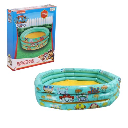Paw Patrol Piscina, Piscina Gonfiabile, Chase Rubble Skye Marshall Piscina Per Bambini, Piscina Da Giardino, Piscina Tonda Multicolor, 100 Cm