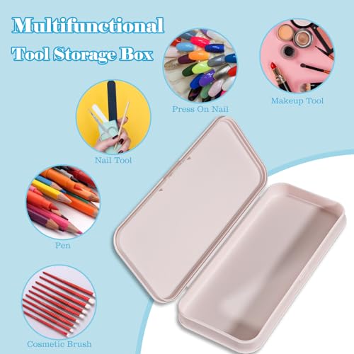 4 Pieces Plastic Storage Personal Box for Nail, Nail Implement Storage Box Organizer Case Manicure Tool Box for Nail Pedicure Supply Tools (B-multicolor)