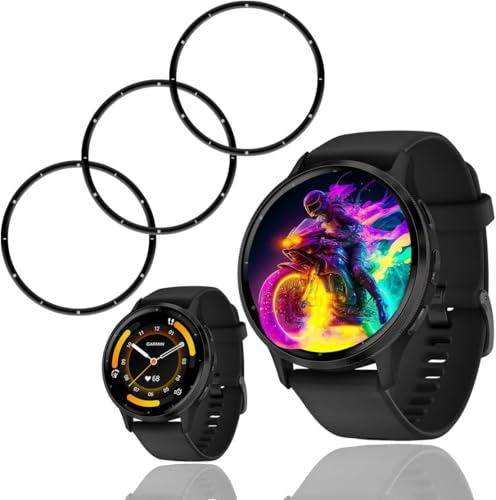 �y3���Z�b�g�z �Ή� GARMIN(�K�[�~��) Venu 3 �t�B���� �p GARMIN Venu 3 �ی�t�B���� PET������ �Y�f�@�� 24���Ԏ����C���Z�p 3D�Ȗ� �P�[�X �J�o�[ �ϏՌ� ��U�h�~ �w��h�~ �S�ʕی� �ɔ� �����ߗ� �����x�^�b�`