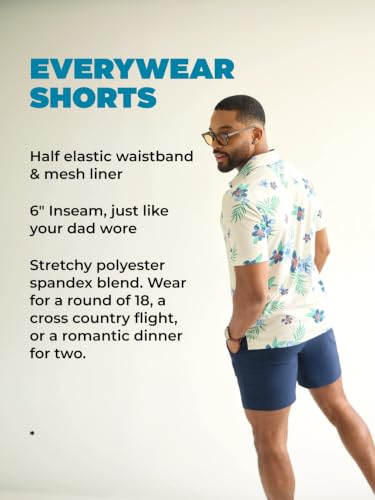 Image of Chubbies Everywear Men's Shorts - Mens Shorts Casual 6in Inseam, Elastic Waist, Water-Resistant, Zipper Pocket