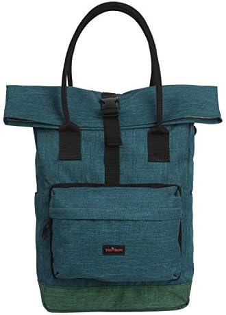 TOURBON Nylon Roll-top Clip-On Bike Panniers Women's Shoulder Tote Bag (Blue)