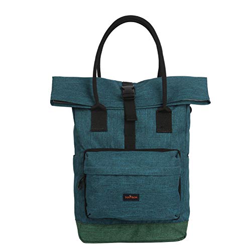 Tourbon Nylon Roll-Top Clip-On Bike Panniers Women's Shoulder Tote Bag (Blue) #TOP11