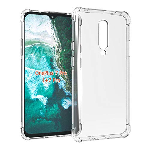 Cassby EXLUSIVE Silicon Side Air Cushion Bump Transparent Slim Back Cover Case for OnePlus 7 Pro