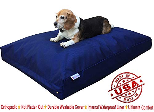 Dogbed4Less Xxl Orthopedic Extreme Comfort Memory Foam Dog Bed For Large Dog, Waterproof Lining And Machine Washable Durable Cover, 55X37 Pillow, Navy Blue #TOP1
