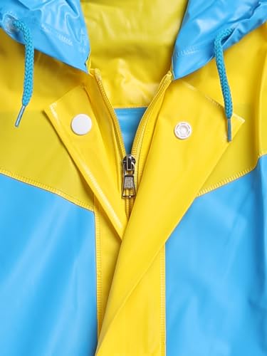 Image of Rupa Unisex Kids Pvc Rainwear, Cartoon Print Waterproof Standard Length Longcoat /Raincoat With Adjustable Hood For Boy And Girl And With Space For School Bag. Pack Of 1