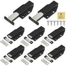 Push to Open Latches Jiayi Magnetic Push Open Catch Touch Latches for Cabinet Kitchen Drawer Closer Touch Release Open for RV Cupboard Door Damper, Large Push to Open Wardrobe Closure Black, 8 Pack