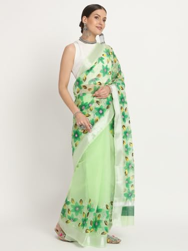 DESERT DORIA green kota doria silk saree – image 3