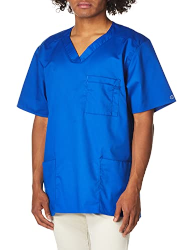 Wink WonderWORK Men's V-Neck Scrub Top, Royal, 3XL