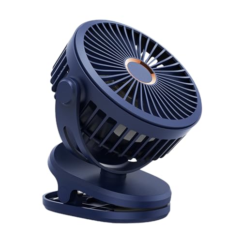 Liqzirtu Ventilador portátil con clip - Ventilador portátil con clip - en el recargable, Refrigerador silencioso, giratorio ajustable a 720 grados, 4 velocidades para dormitorio