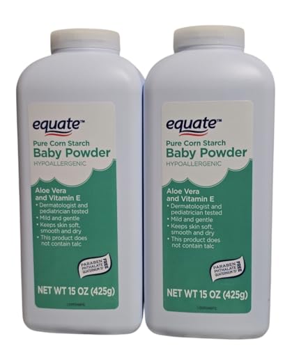 Image of Baby Powder, Hypoallergenic, Aloe Vera, Vitamin E, 15 oz (Pack of 2)