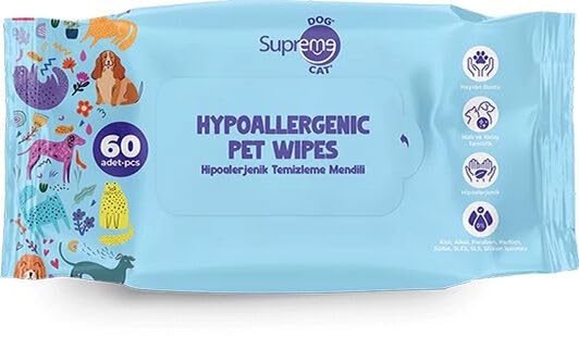 Supreme Dog Hipoalerjenik Temizleme Mendili Kedi ve Köpek için…