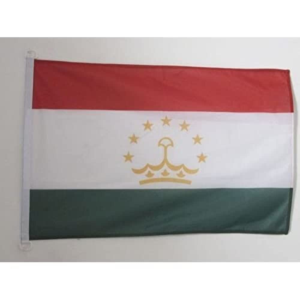 AZ FLAG - Tajikistan Nautical Flag - 18'' x 12'' - For Outdoor and Boat - Tajik Banner Knitted Polyester with Two Plastic Rings - Vivid Colors - 12x18 in - 45x30 Cm — image 1