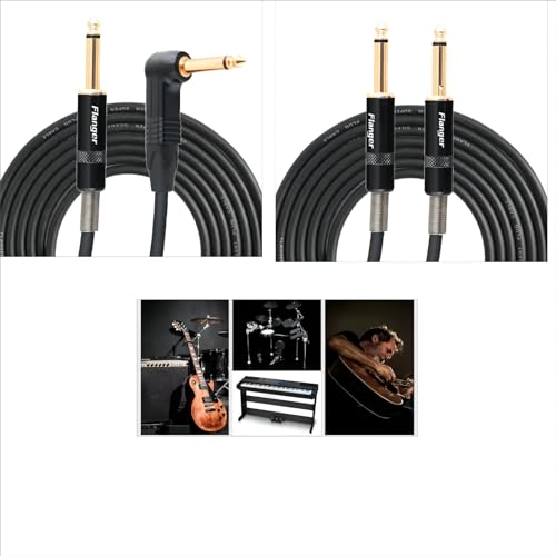 Cabo de áudio com botão duplo de mudo, cabo de instrumento Cabo de guitarra de 20 pés para guitarra