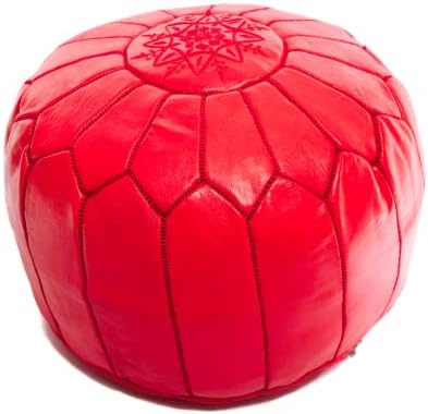 BeldiNest Stuffed Ottoman Leather Pouf, Pouffe, Handcrafted Ottom...