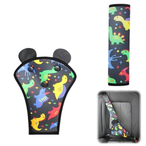 Gurtpolster Kinder,Gurtschutz Kinder Auto,Autogurt Polster,Gurtschoner Kindersitz Gurtpolster Dinosaurier,Sicherheitsgurt Set,Kindergurt,Anschnallgurt für Abschnallschutz,Langlebig Autogurt Polster