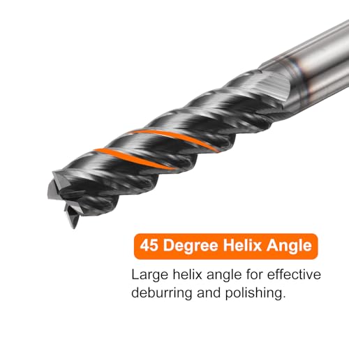 Image of HARFINGTON Carbide Square Nose End Mill Bit 1 /2 inch Cut Dia 4 Flutes TiAlN Coated Milling Cutter for Hardened Steel Metal (1 /2 inch Shank 2 inch Cut Length 4 inch Long 45 Degree HRC49-51)