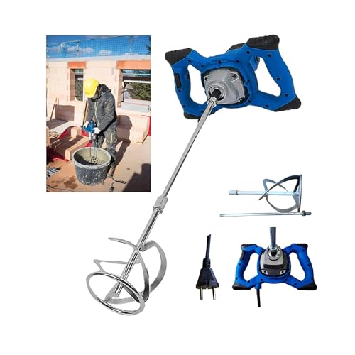 Banas Agitatore 2600W, Miscelatore Per Malta con 6 modalità di velocità, Betoniera cemento portatile del malta, Agitatore per Vernice, Cemento e Colla; Blu; Leggero e facile da usare