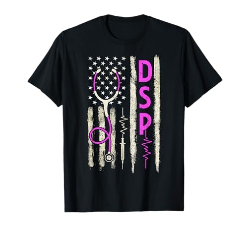 Vintage American Flag DSP Patriotic Medical Design T-Shirt