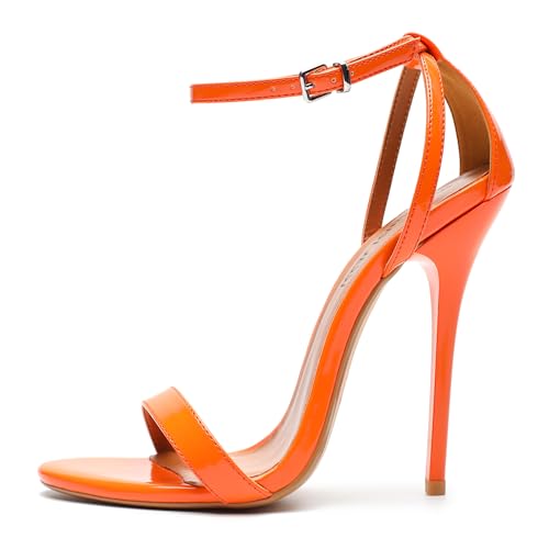 Image of MAIERNISI JESSI Unisex Men's Women's Stiletto Sandals with Ankle Strap, Open Toe High Heel, 5.1 Inch Heel